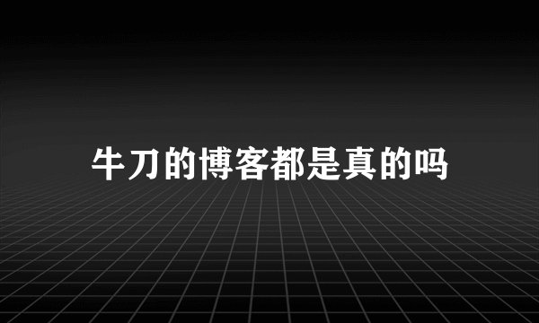 牛刀的博客都是真的吗