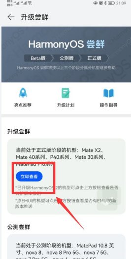 鸿蒙2.0怎样升级？
