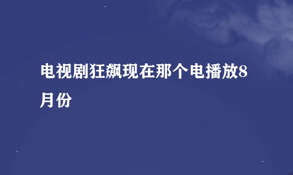 电视剧狂飙现在那个电播放8月份