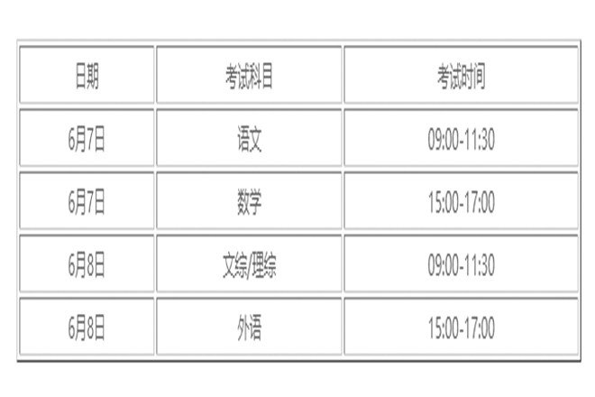西安高考时间2023年时间表