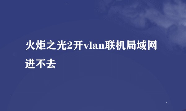 火炬之光2开vlan联机局域网进不去