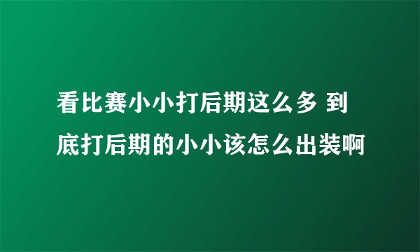 看比赛小小打后期这么多 到底打后期的小小该怎么出装啊