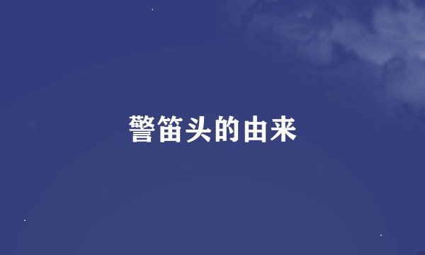 警笛头的由来