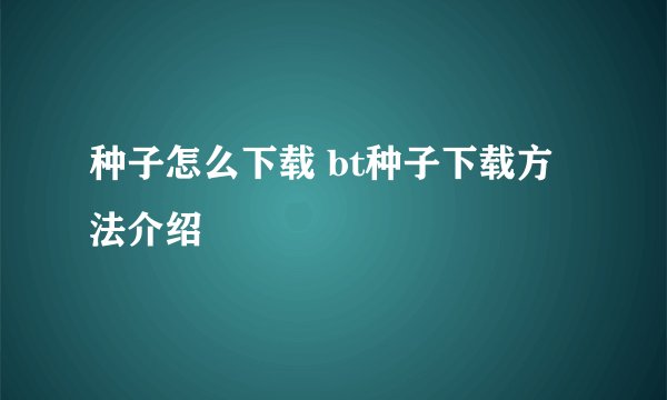 种子怎么下载 bt种子下载方法介绍
