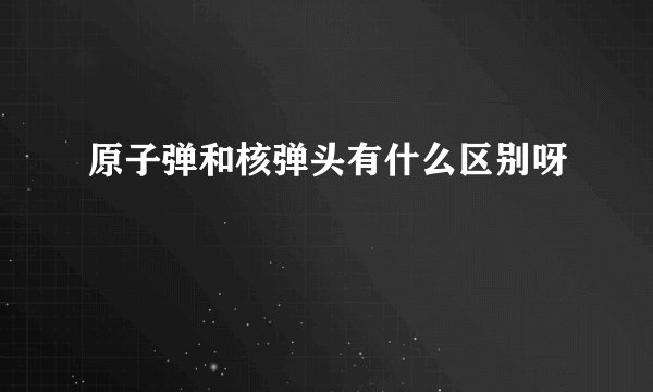 原子弹和核弹头有什么区别呀