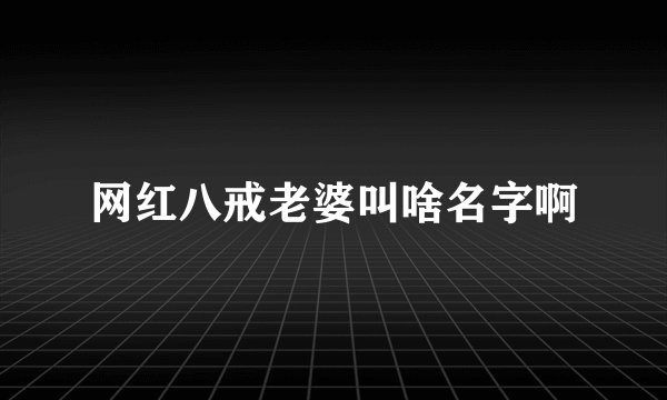 网红八戒老婆叫啥名字啊