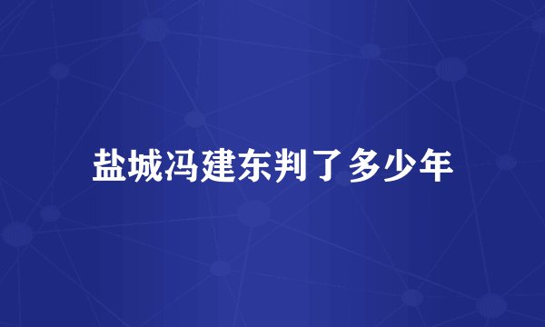 盐城冯建东判了多少年