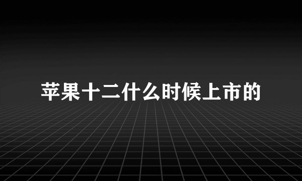 苹果十二什么时候上市的