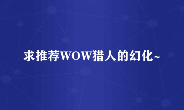 求推荐WOW猎人的幻化~