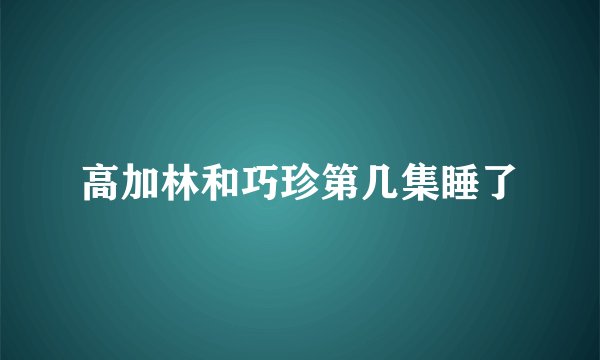 高加林和巧珍第几集睡了
