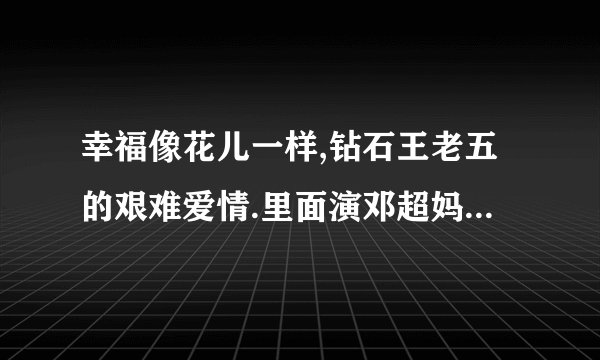 幸福像花儿一样,钻石王老五的艰难爱情.里面演邓超妈妈的是不是一个人????急!