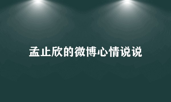 孟止欣的微博心情说说