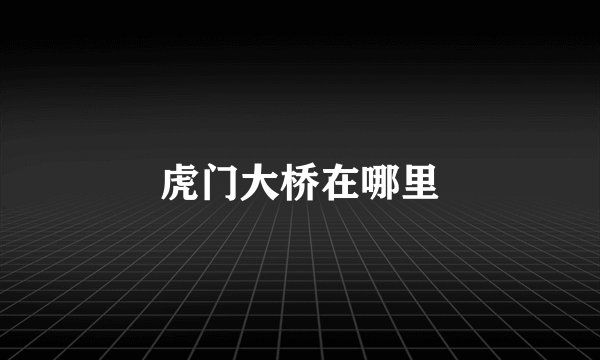 虎门大桥在哪里