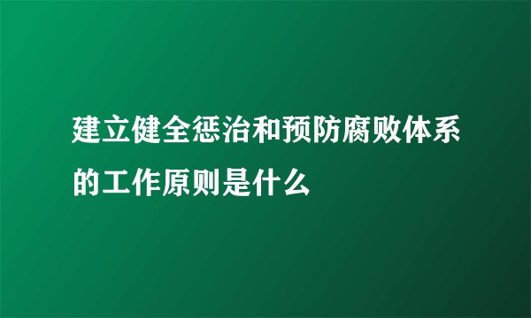 建立健全惩治和预防腐败体系的工作原则是什么
