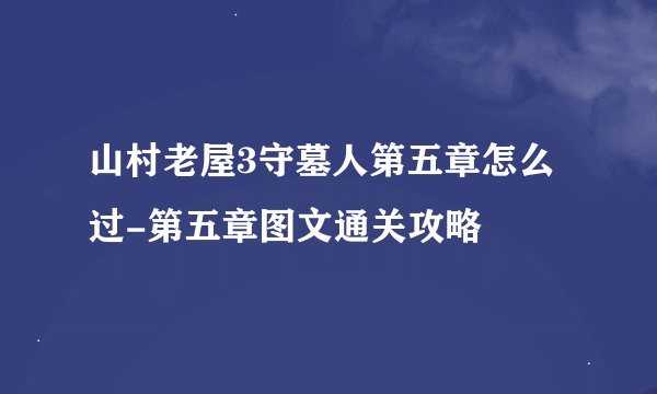 山村老屋3守墓人第五章怎么过-第五章图文通关攻略
