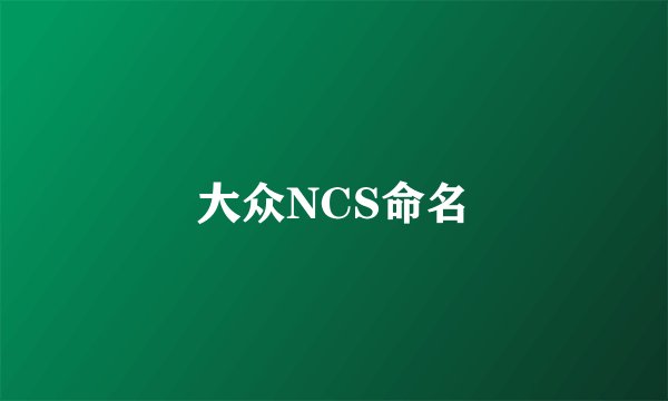 大众NCS命名