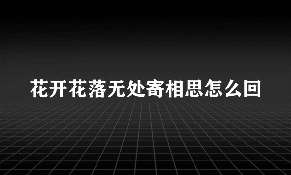花开花落无处寄相思怎么回