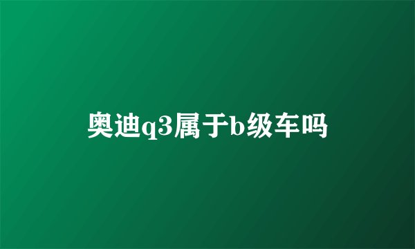 奥迪q3属于b级车吗