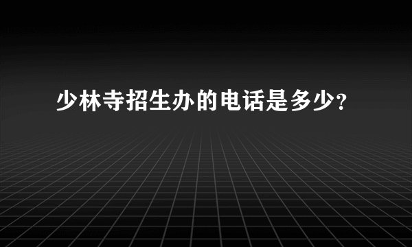 少林寺招生办的电话是多少？