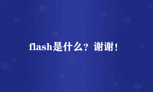 flash是什么？谢谢！