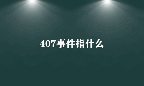 407事件指什么