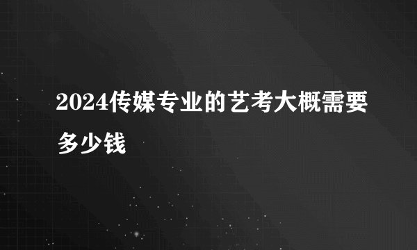 2024传媒专业的艺考大概需要多少钱