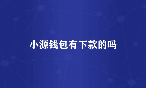 小源钱包有下款的吗