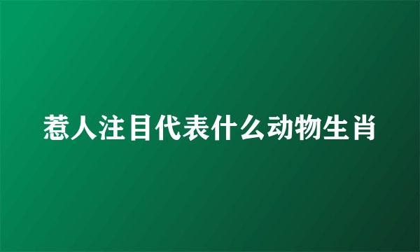 惹人注目代表什么动物生肖