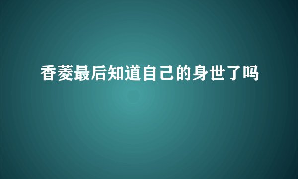 香菱最后知道自己的身世了吗