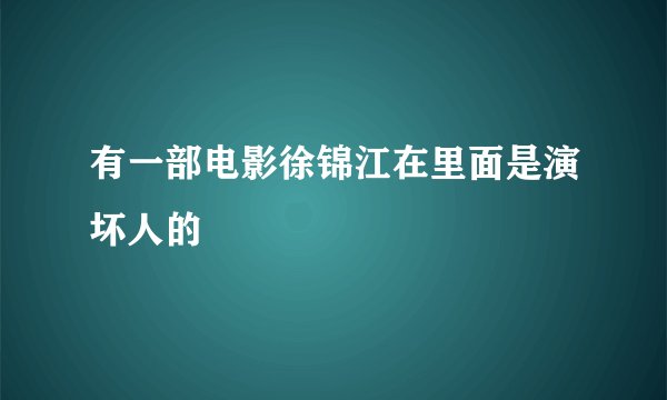 有一部电影徐锦江在里面是演坏人的