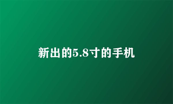 新出的5.8寸的手机