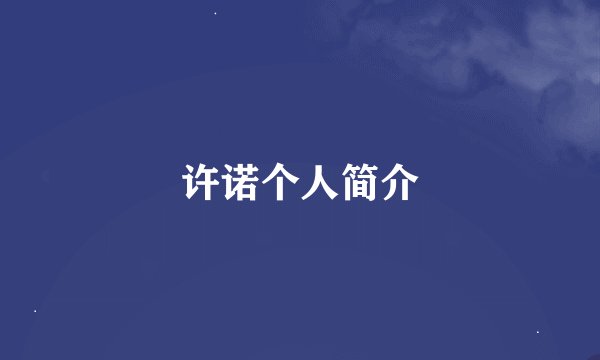 许诺个人简介
