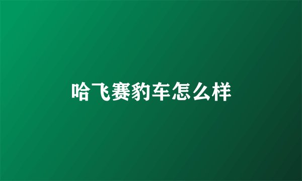 哈飞赛豹车怎么样