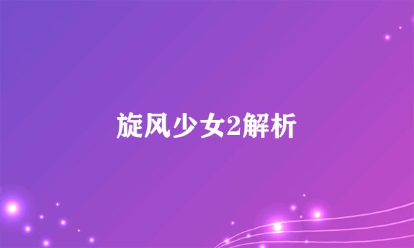 旋风少女2解析