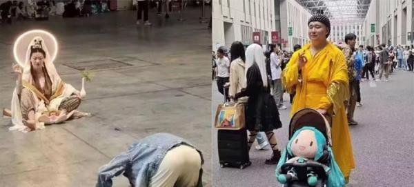 上海漫展惊现“女菩萨” 引路人争相朝拜