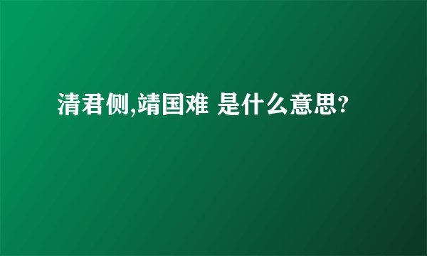 清君侧,靖国难 是什么意思?