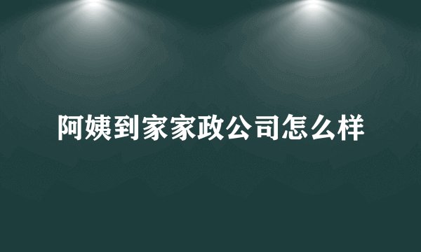 阿姨到家家政公司怎么样