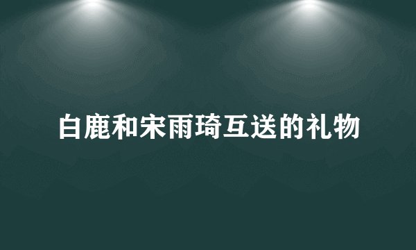 白鹿和宋雨琦互送的礼物