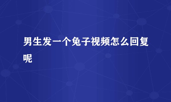 男生发一个兔子视频怎么回复呢