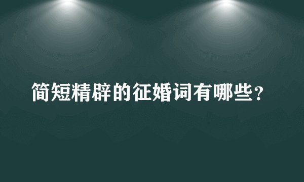 简短精辟的征婚词有哪些？