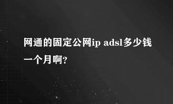 网通的固定公网ip adsl多少钱一个月啊？