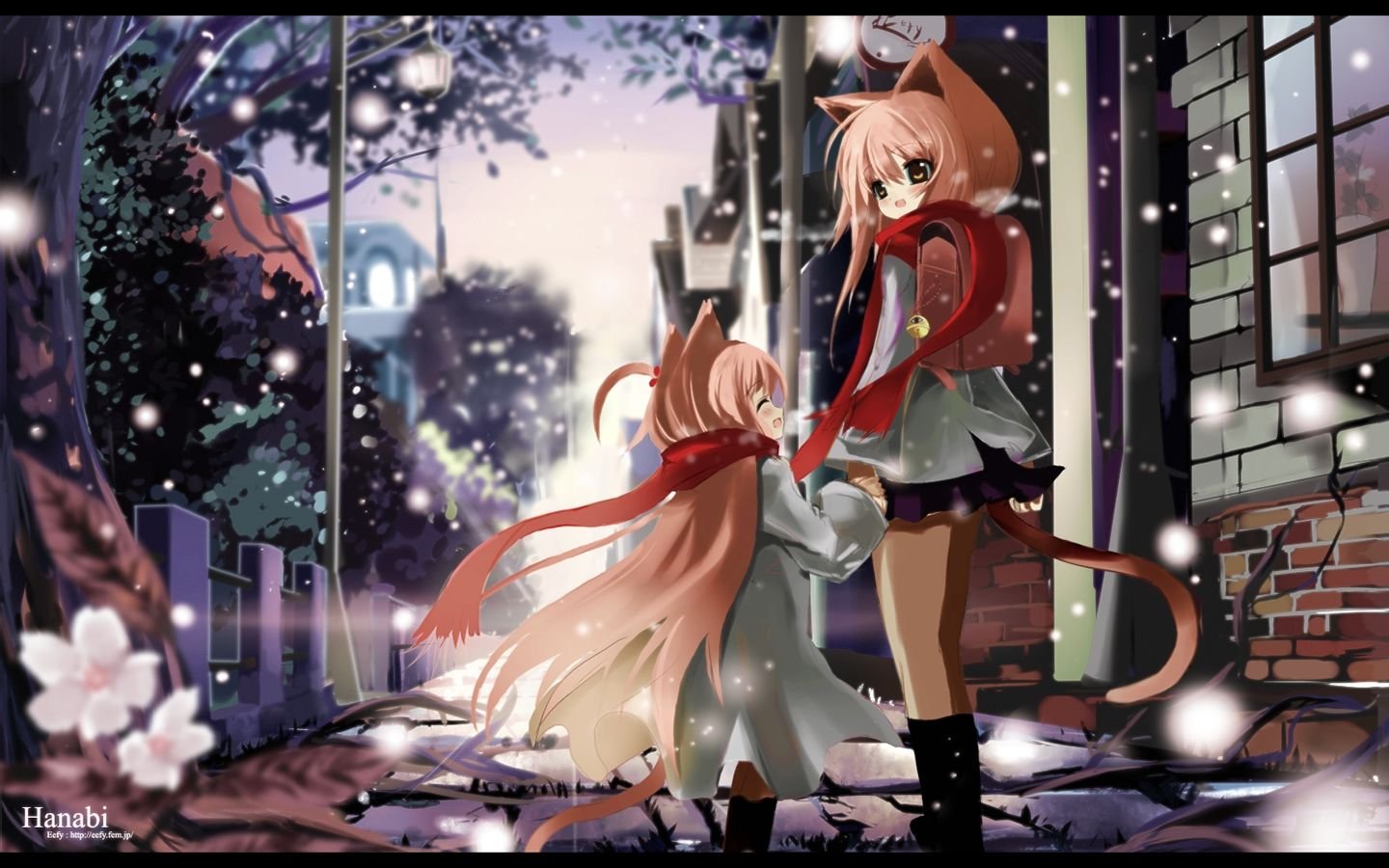 有两个女生手拉手的卡通图片吗。急需。