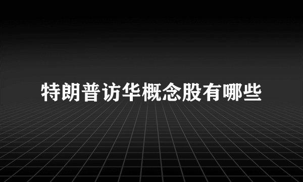 特朗普访华概念股有哪些