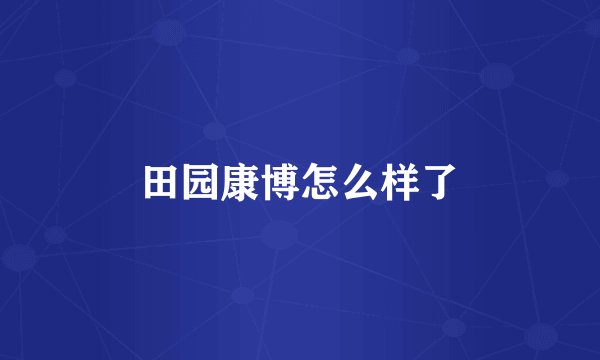 田园康博怎么样了