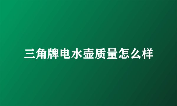 三角牌电水壶质量怎么样