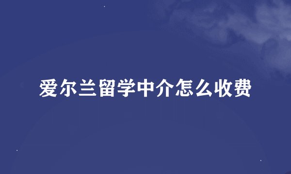 爱尔兰留学中介怎么收费
