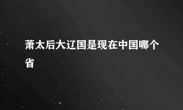 萧太后大辽国是现在中国哪个省