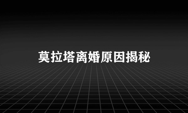 莫拉塔离婚原因揭秘