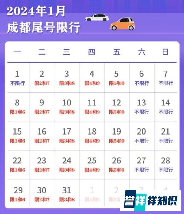 成都限行时间新规2024年1月