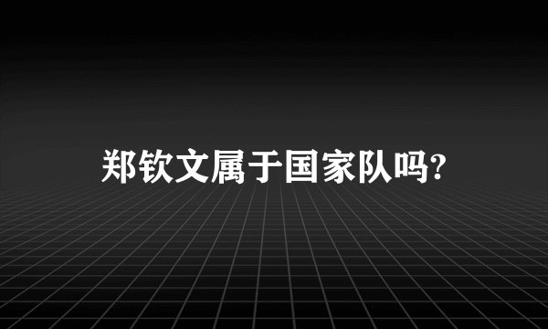 郑钦文属于国家队吗?